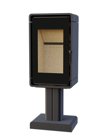 Печь-камин АСТОВ КУБ ПК 4581 (в металле на ноге)